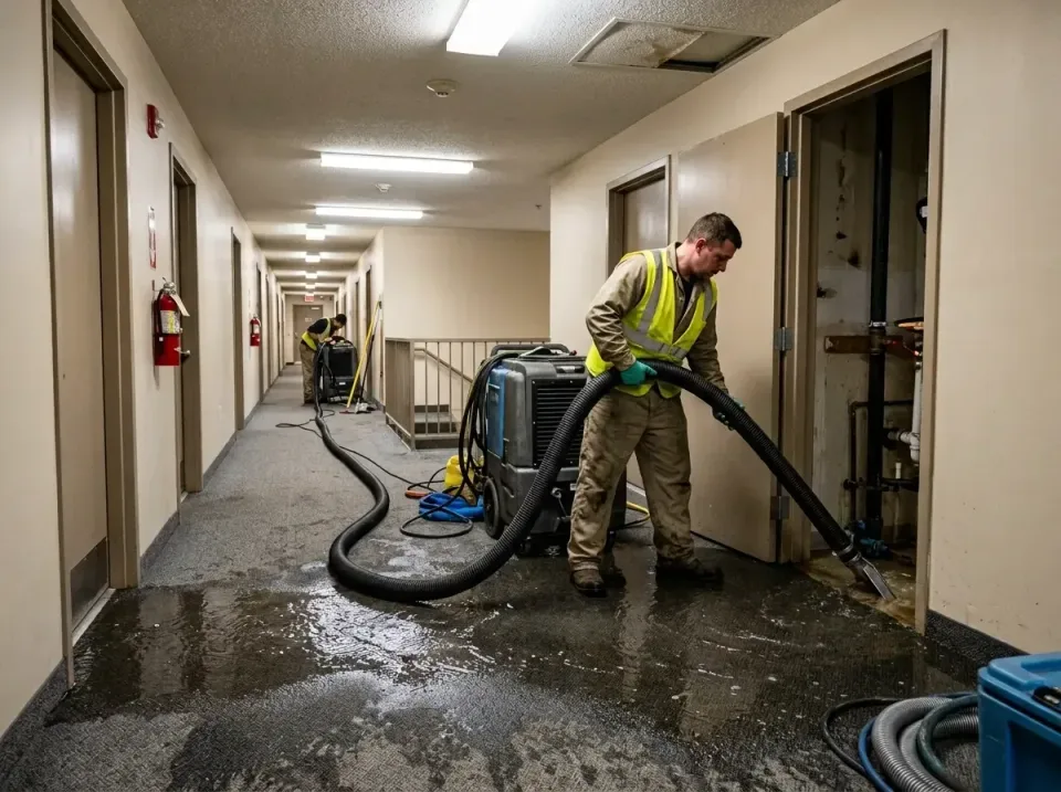 multi-unit-apartment-hallway-f-005 — frequently asked questions, Emergency Burst Pipe Water Extraction & Removal in One Loud…